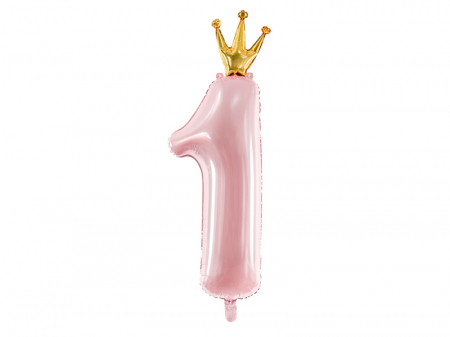 Baloane Cifra - Balon Folie Cifra 1, Roz, 90 cm