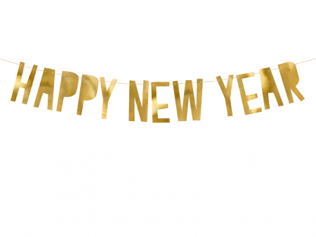 Anul Nou - Banner Happy New Year, auriu