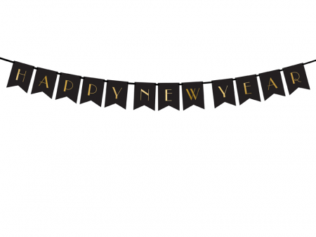Banner Happy New Year, negru [0]
