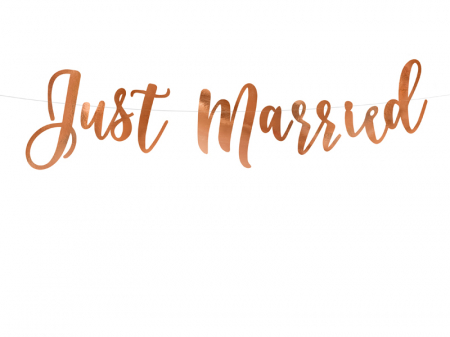 Nunta - Banner Just Married, Rose Gold