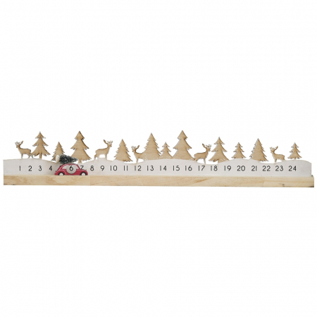 Calendar Advent din Lemn cu Masinuta Mobila, 64 cm [1]