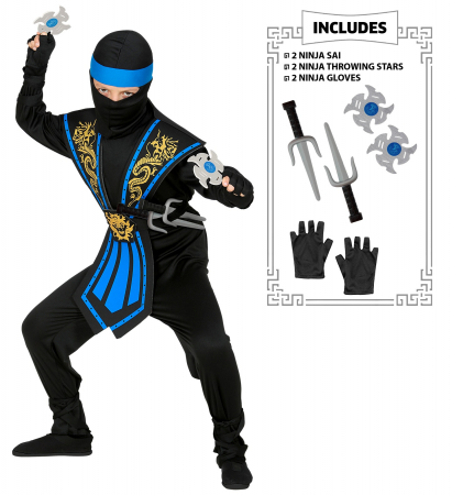 Costum Ninja Copii Kombat Albastru [3]