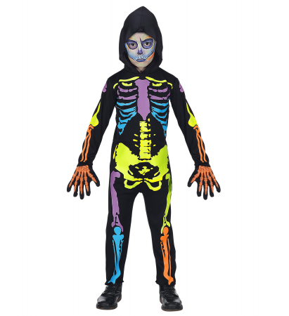Costume Carnaval baieti - Costum Schelet Salopeta Colorat