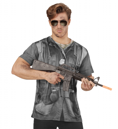 Costume Carnaval barbati - Costum Soldat Tricou Imprimeu 3D