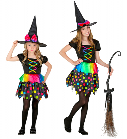 Costume Carnaval fete - Costum Vrajitoare Buline Colorate
