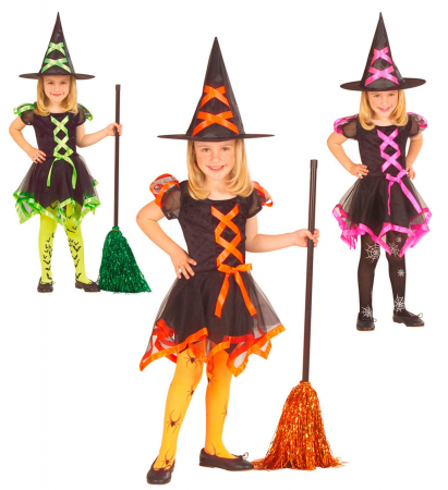 Costume Carnaval fete - Costum Vrajitoare Fetite Colorat