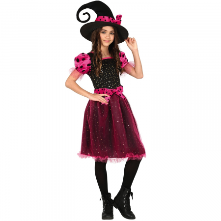 Costume Carnaval fete - Costum Vrajitoare, Roz, 5-6 ani, 110-115 cm