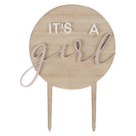 Botez - Decoratiune Tort It's a Girl, Lemn