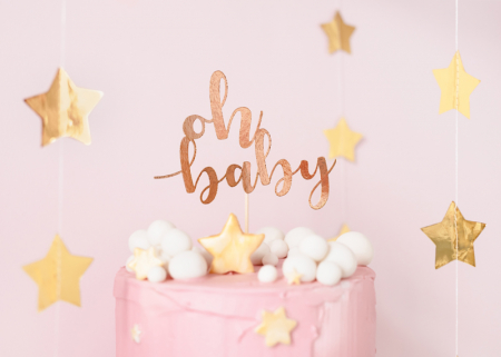Decoratiune Prajitura Oh Baby, rose gold [1]