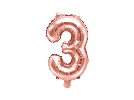 Baloane Cifra - Balon Folie Cifra 3 Roz, 35 cm