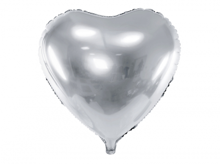 Valentine's Day - Balon Folie Inima Argintie - 45 cm
