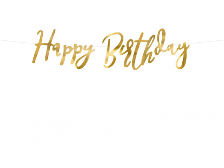 Ghirlande Decorative - Banner Happy Birthday Auriu