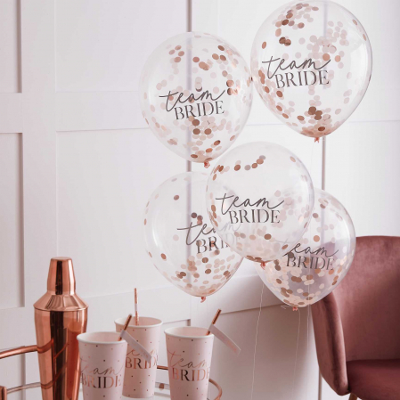 Set 5 Baloane cu Confetti Team Bride - 30 cm [1]
