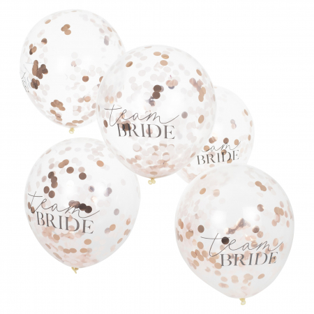 Set 5 Baloane cu Confetti Team Bride - 30 cm [0]