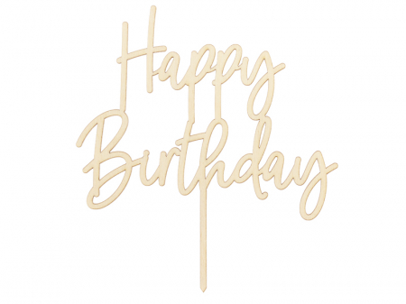Accesorii prajitura - Decoratiune Prajitura Lemn Happy Birthday