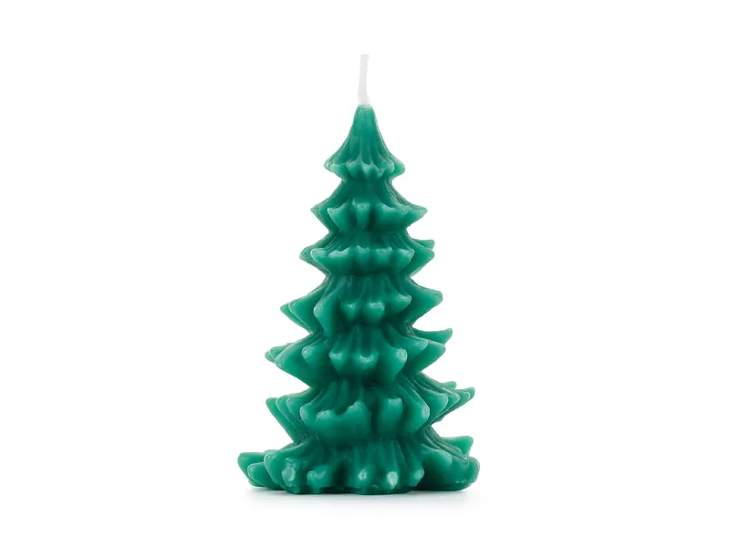 Articole Petrecere - Lumanare Brad Craciun, 10 cm