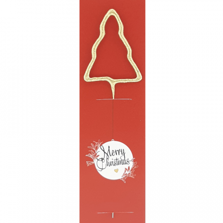 Lumanare Scanteietoare Brad, Merry Christmas, Auriu, 19.5 cm [0]