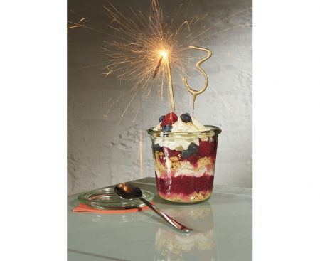 Lumanare Scanteietoare Cifra 0, Auriu, 17 cm [1]