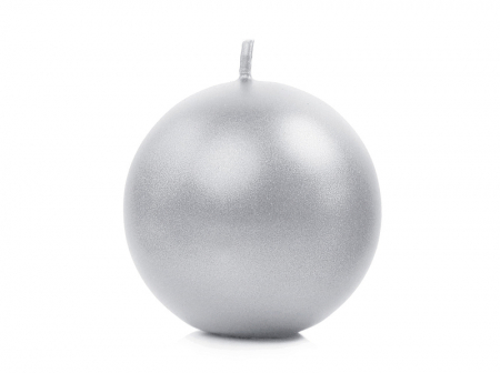 Lumanari - Lumanare Sfera, argintiu, 6 cm