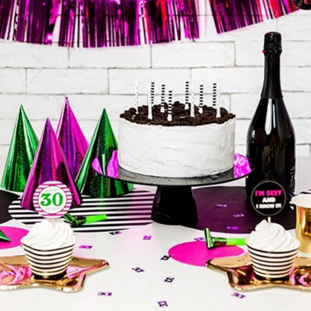 Lumanari aniversare cu dungi si buline [3]