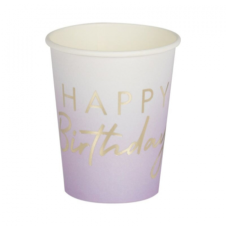Set 8 Pahare Happy Birthday Lila Ombre, 266 ml [0]