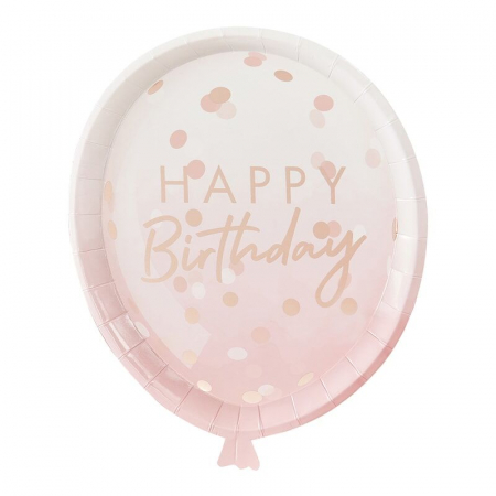 Set 8 Farfurii Happy Birthday Balon, 29 cm [0]