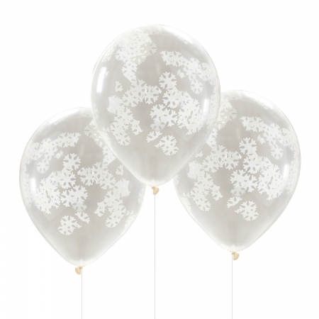 Set 5 Baloane Craciun cu Fulgi de zapada, 30 cm [0]