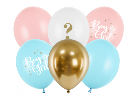 Set 6 Baloane Gender Reveal, mix - 30 cm [0]