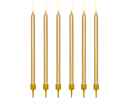 Articole Petrecere - Set 12 Lumanari Aurii, 12.5 cm