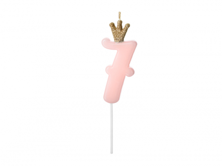 Lumanari - Lumanare Cifra 7, roz, 9.5 cm