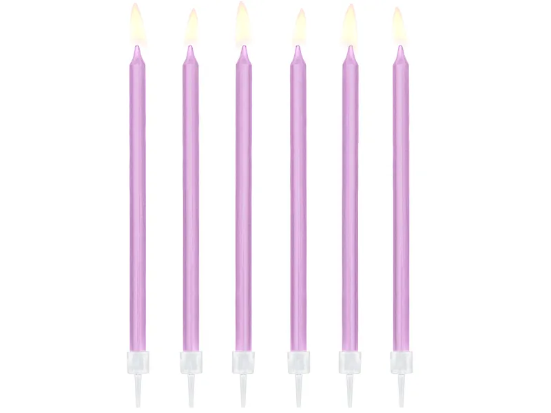 Set 12 Lumanari Mov, 12.5 cm [0]