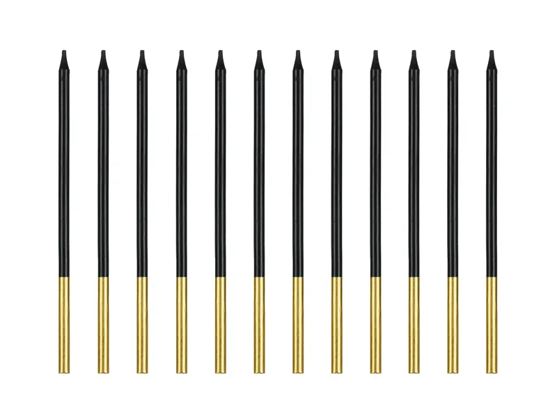 Lumanari - Set 12 Lumanari Negre, 14 cm