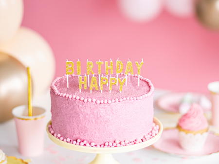 Set 13 Lumanari Happy Birthday, auriu, 2.5 cm [1]