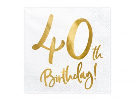 Articole Petrecere - Set 20 Servetele aniversare 40th Birthday