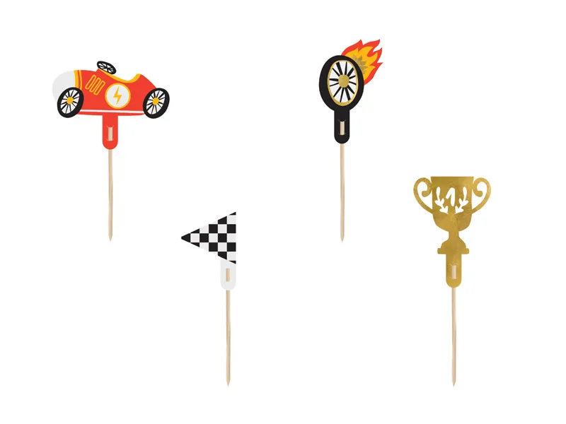 Petrecere Masinute - Set 4 Decoratiuni Prajitura Masini
