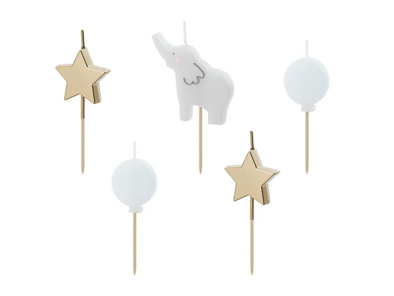 Botez - Set 5 Lumanari Elefant