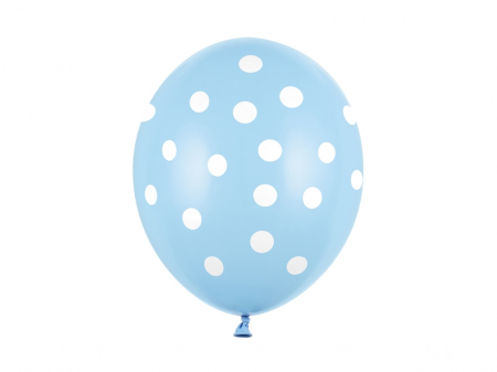 Set 6 Baloane Albastre cu buline albe - 30 cm [0]