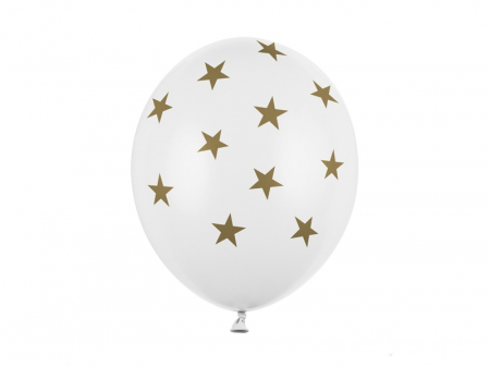Set 6 Baloane albe cu stele - 30 cm [0]