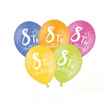 Set 6 Baloane Aniversare 8 ani - 30 cm [0]
