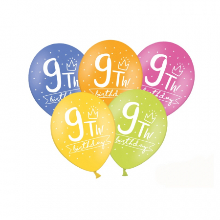 Set 6 Baloane Aniversare 9 ani - 30 cm [0]