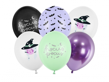 Baloane Latex - Set 6 Baloane Halloween Vrajitoare, mix - 30 cm