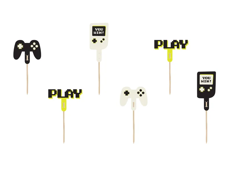 Accesorii prajitura - Set 6 Decoratiuni Prajituri Gamer