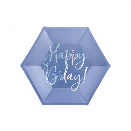 Accesorii Masa - Set 6 Farfurii Happy B'Day!, 20 cm