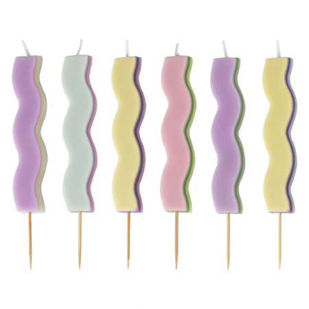 Paste - Set 6 Lumanari Multicolor, 13 cm