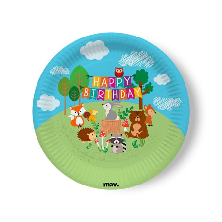 Farfurii - Set 8 Farfurii Animale de Padure, 23 cm