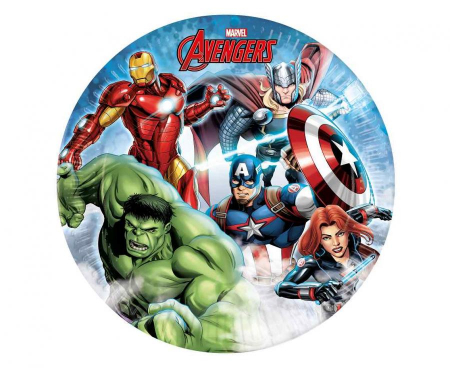 Petrecere Supereroi - Set 8 Farfurii Avengers, 23 cm