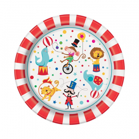 Articole Petrecere - Set 8 Farfurii Circus, 23 cm