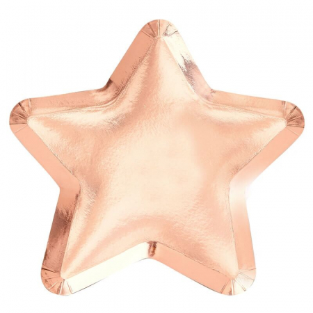 Set 8 Farfurii Stea Rose Gold, 23 cm [0]