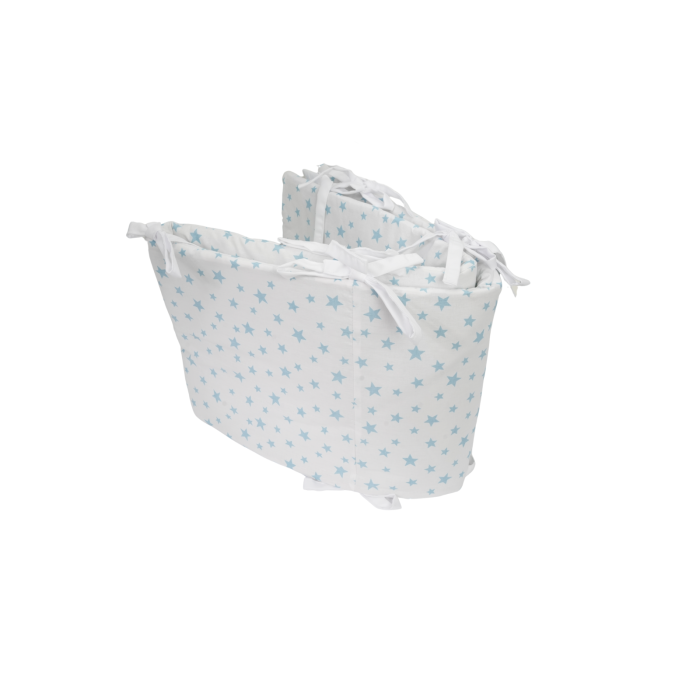Aparatoare bumbac 100% 180x33 cm, model stelute mici bleu , pentru patut de  120x60 cm [1]