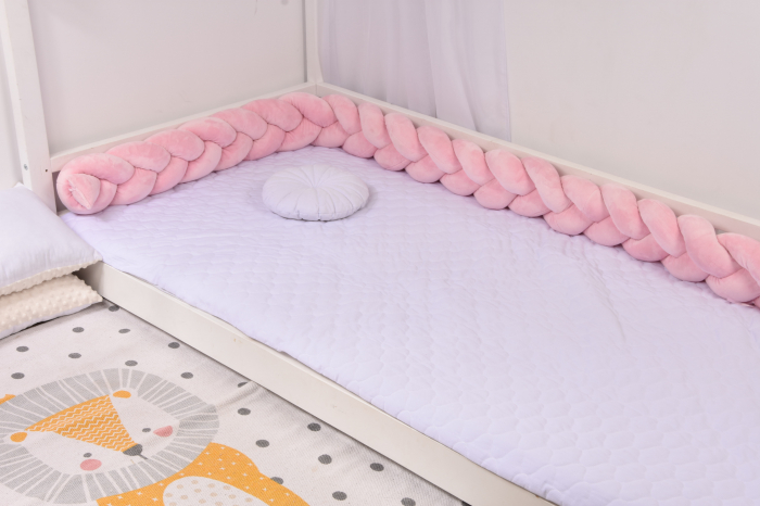 Aparatoare impletita plus minky neted, roz pal, 360 cm [2]